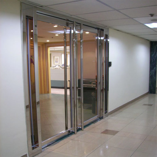 Fire proof glass door guarding a doctor's office